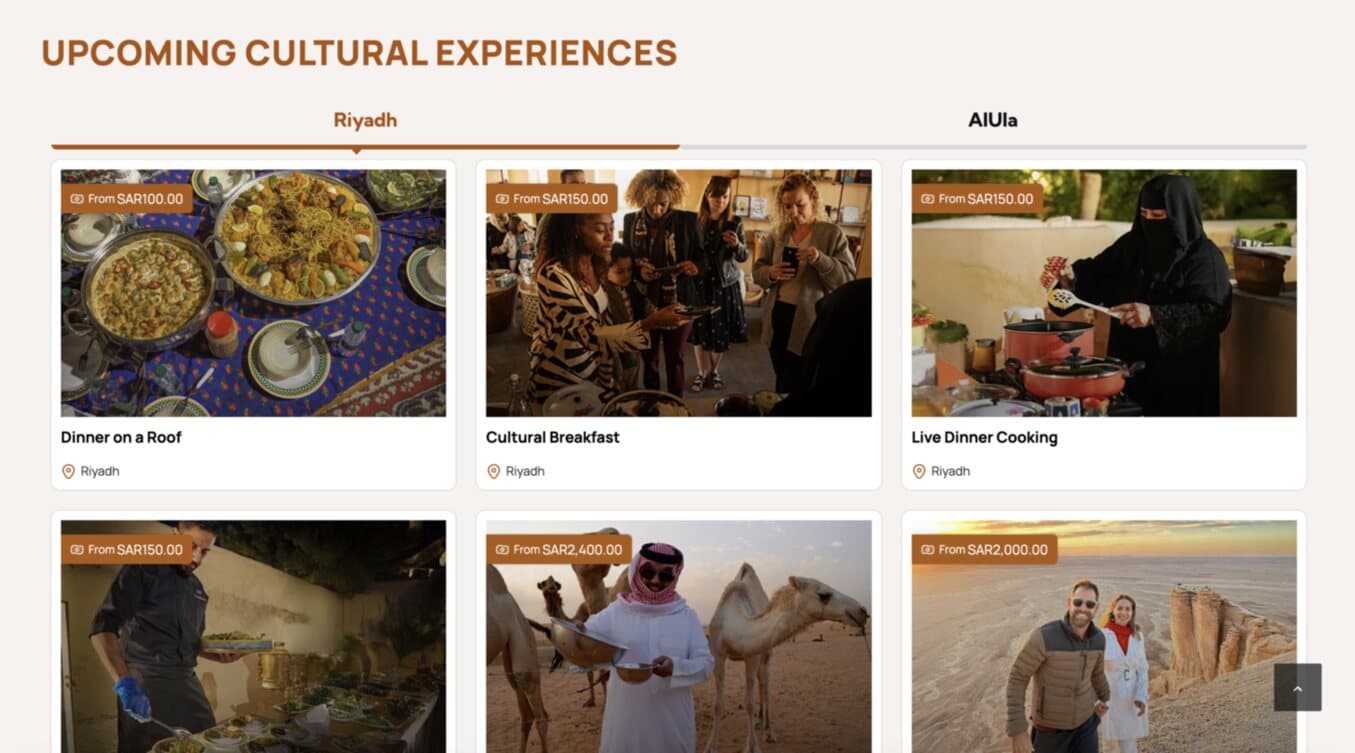 Sélection d’expériences culturelles proposée par Bonjour Arabia