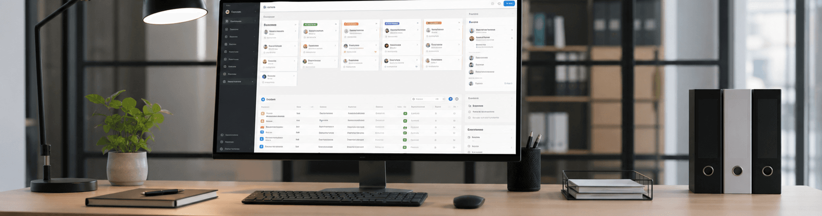 Business software interface with cases and statuses