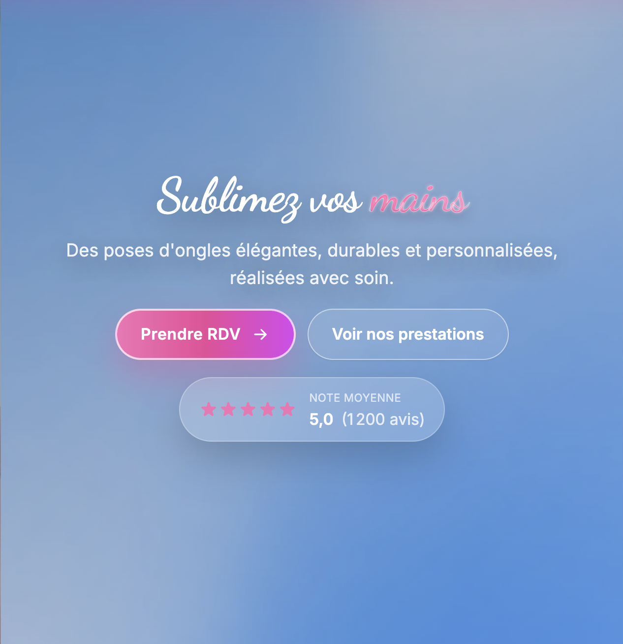 Élégance Ongles – Site vitrine pour prise de rendez-vous