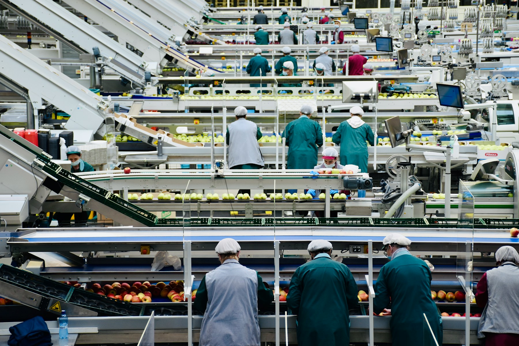 Team inside a food-processing environment to illustrate quality management